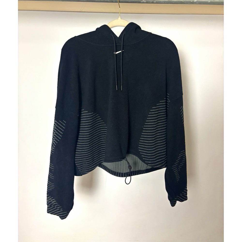 Nike Pro Therma FIT ADV Fleece Hoodie Womens XXL Black Cropped Pullover premium